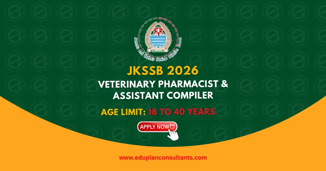 Edu Plan Consultants - JKSSB Recruitment 2026 Notification Out – 194 Veterinary Pharmacist & Assistant Compiler Posts | Apply Online